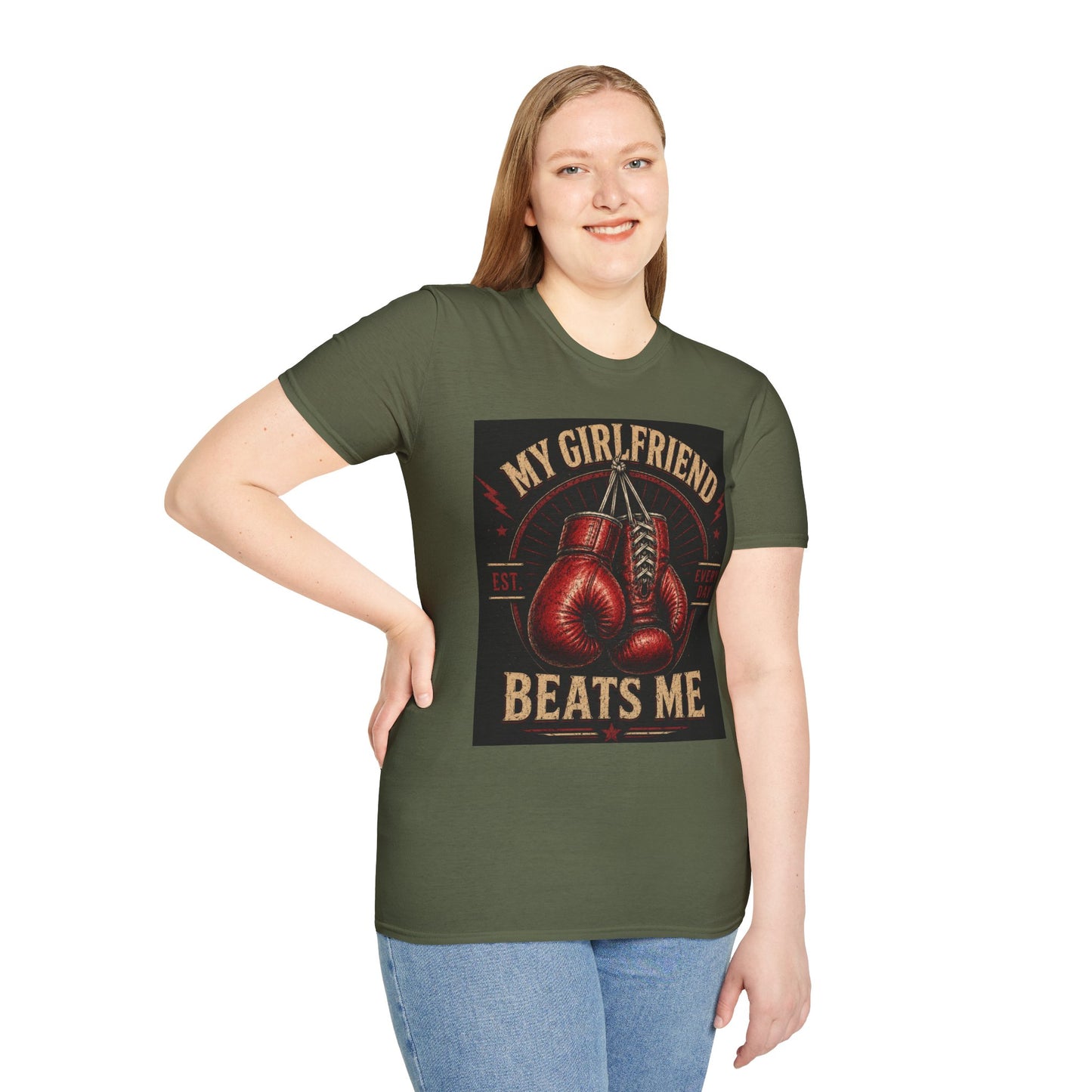 My Girlfriend Beats Me Every Day Boxing Shirt | Funny Boxer Tee | Boxing Gloves Graphic | Boxing Boyfriend Gift | Gym Workout T-Shirt