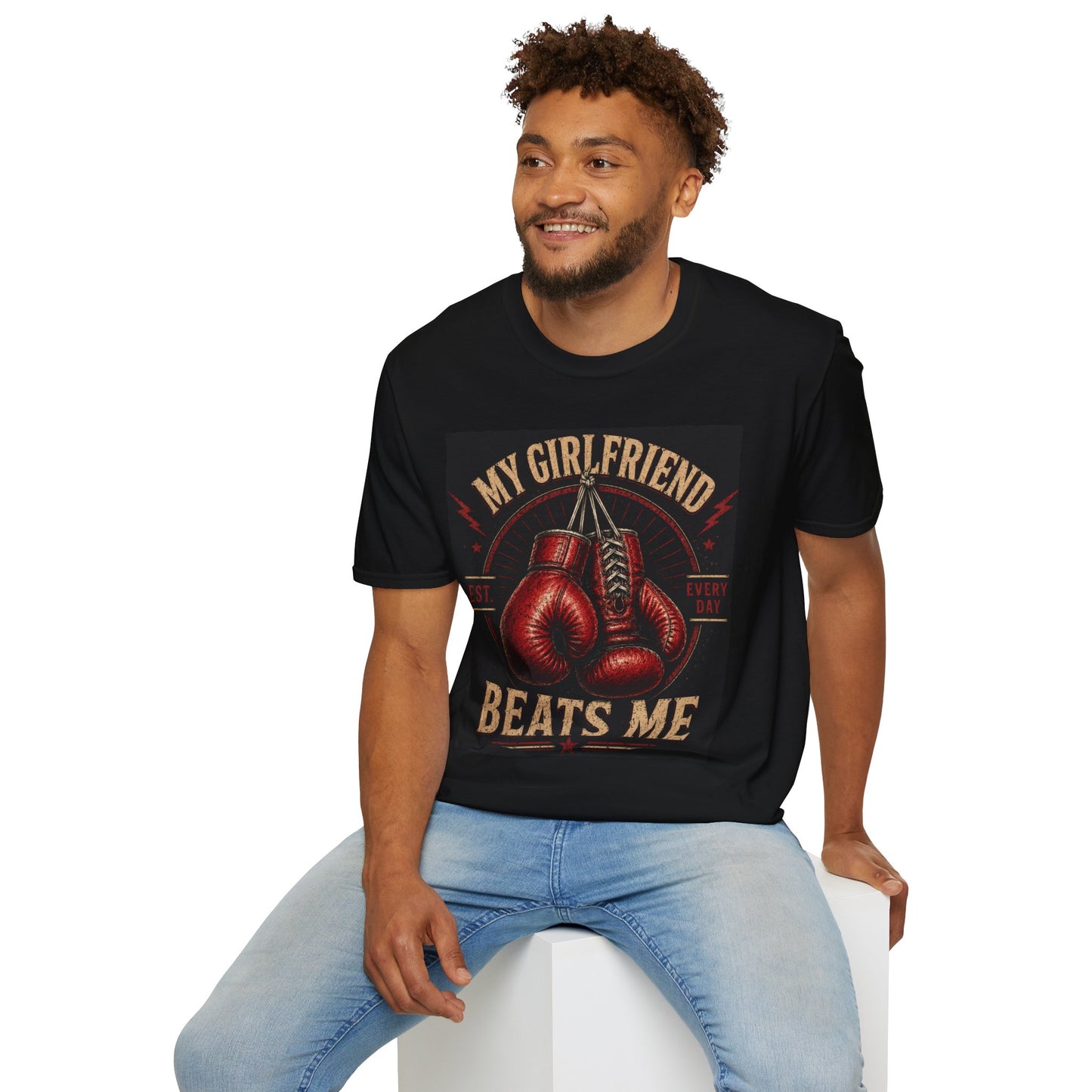 My Girlfriend Beats Me Every Day Boxing Shirt | Funny Boxer Tee | Boxing Gloves Graphic | Boxing Boyfriend Gift | Gym Workout T-Shirt