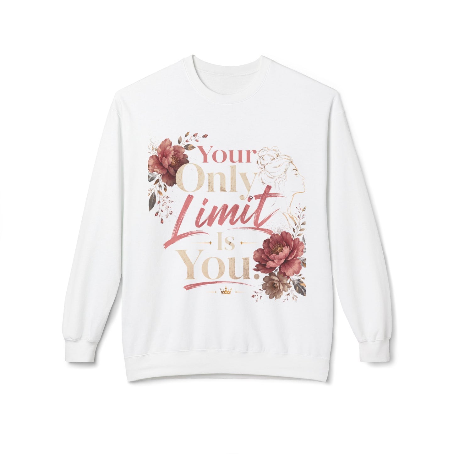 Your Only Limit Is You – Empowering Floral Motivational Shirt | Inspirational Women's Graphic Tee | Self Growth Quote | Positive Mindset Gift