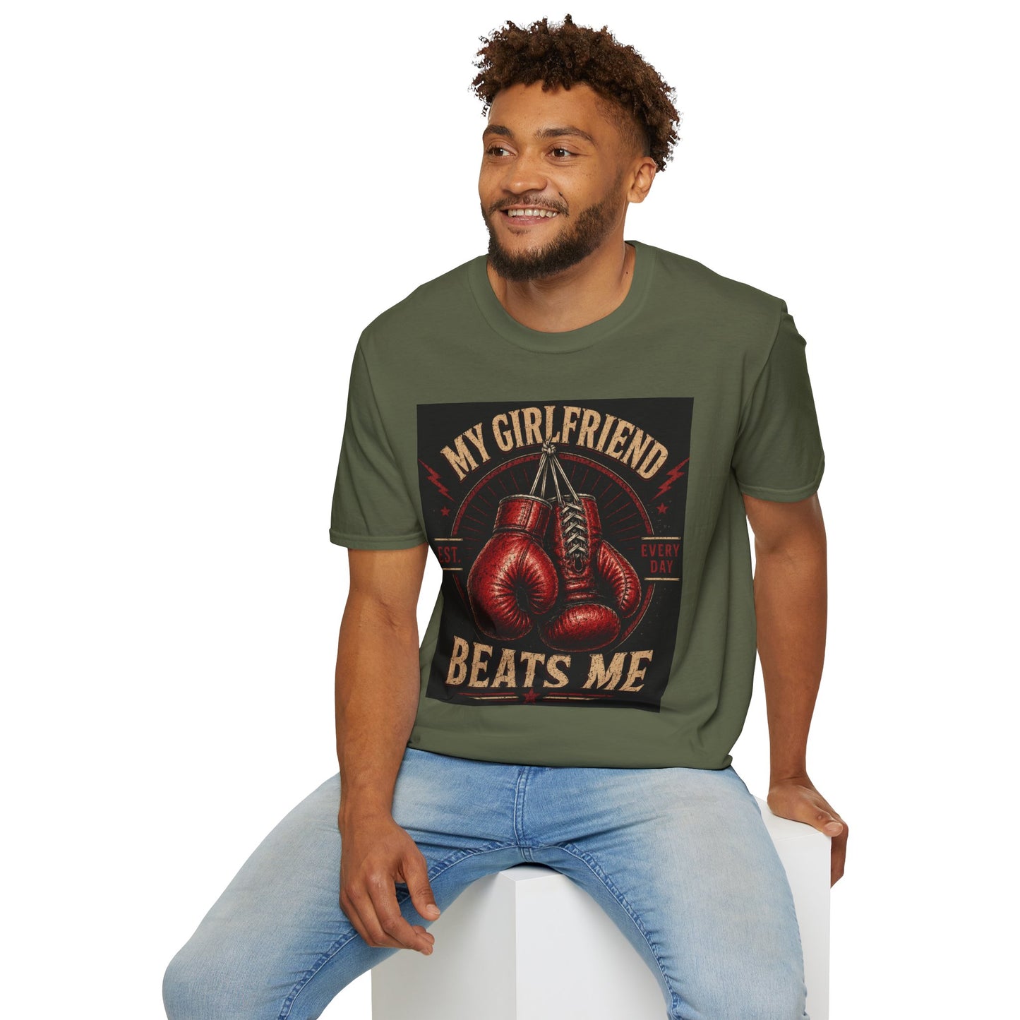 My Girlfriend Beats Me Every Day Boxing Shirt | Funny Boxer Tee | Boxing Gloves Graphic | Boxing Boyfriend Gift | Gym Workout T-Shirt