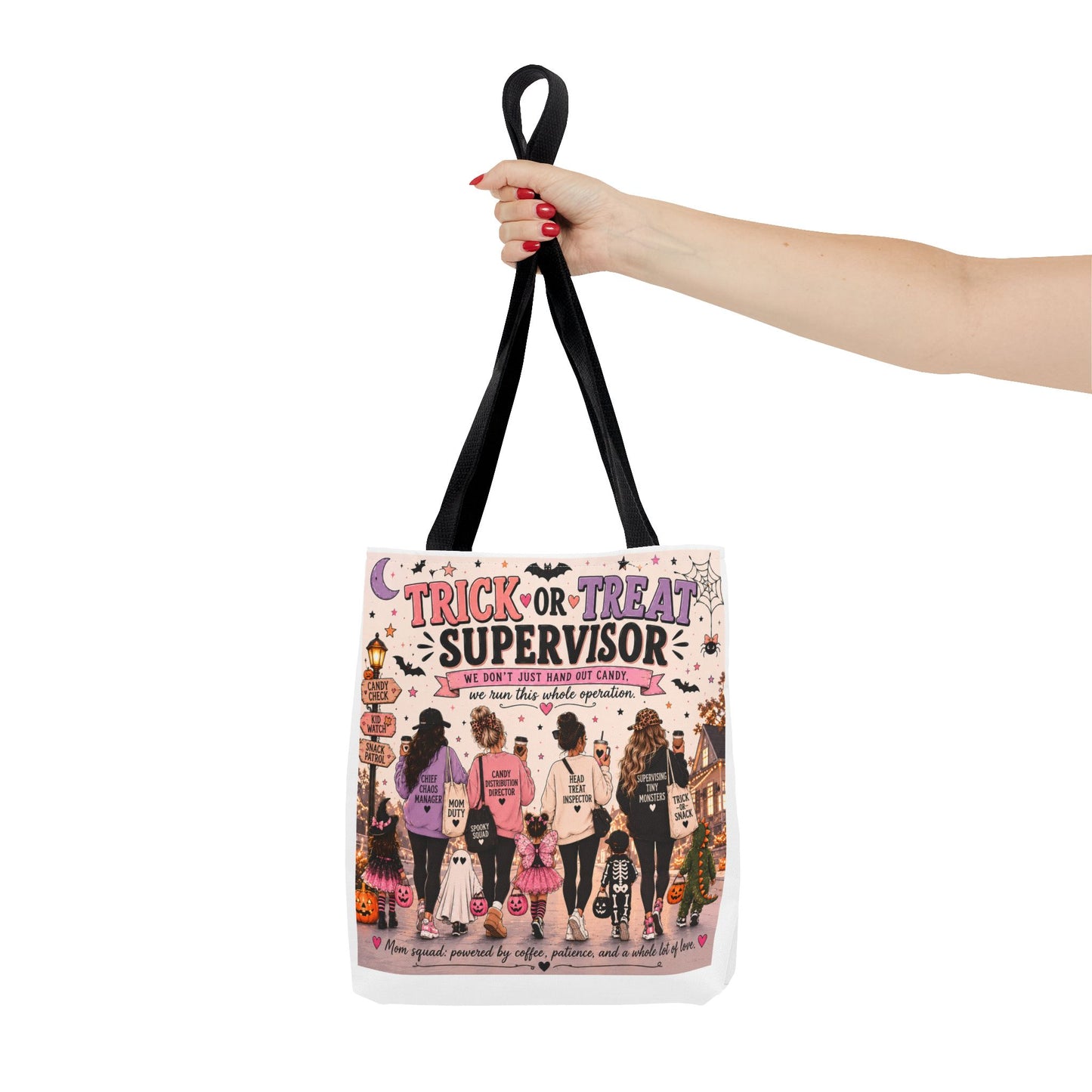Trick or Treat Supervisor Tote Bag | Funny Halloween Tote | Pumpkin Patch Bag | Halloween Mom Gift | Reusable Fall Shopping Bag