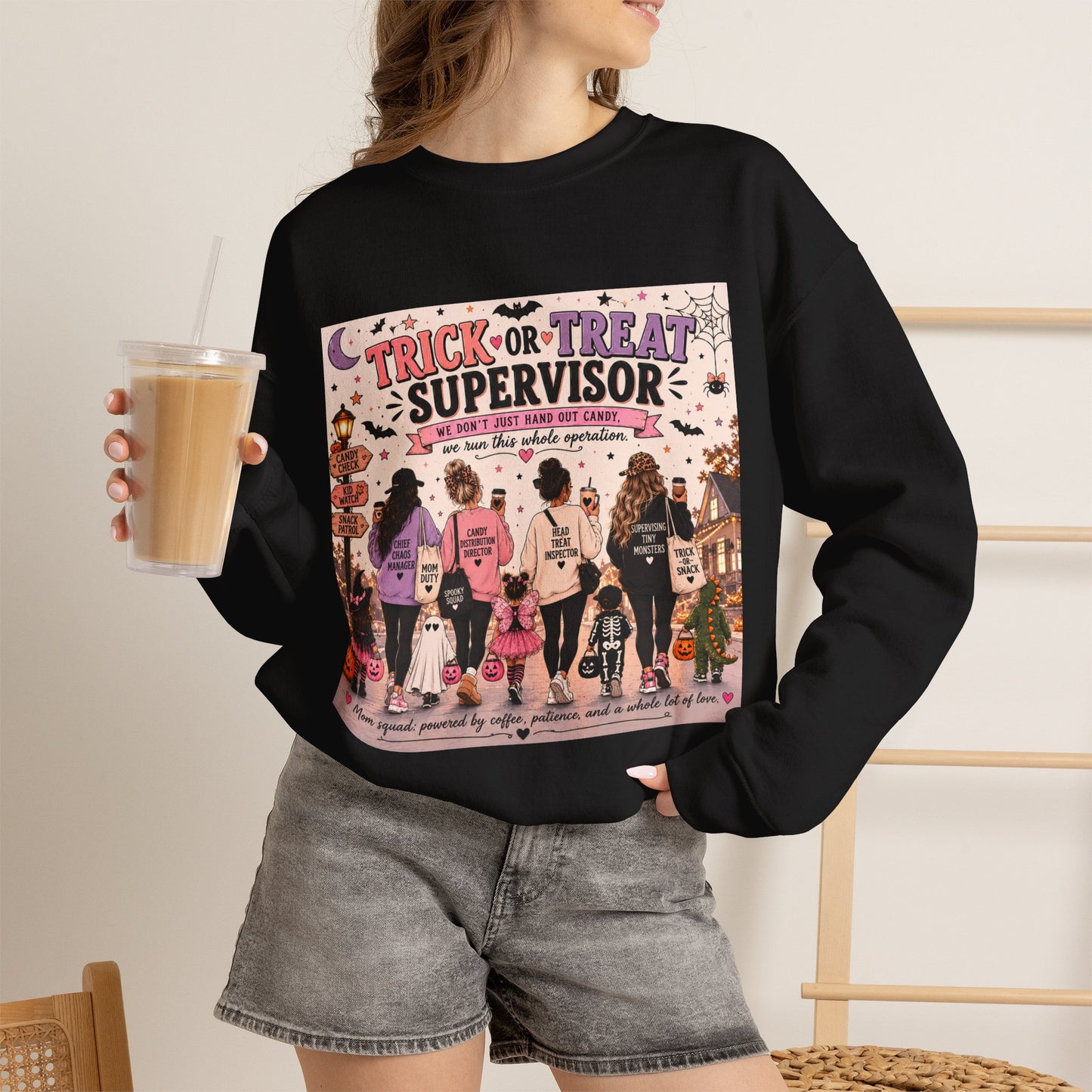 Trick or Treat Supervisor Sweatshirt | Funny Halloween Crewneck | Halloween Parent Sweatshirt | Pumpkin Patch Pullover | Family