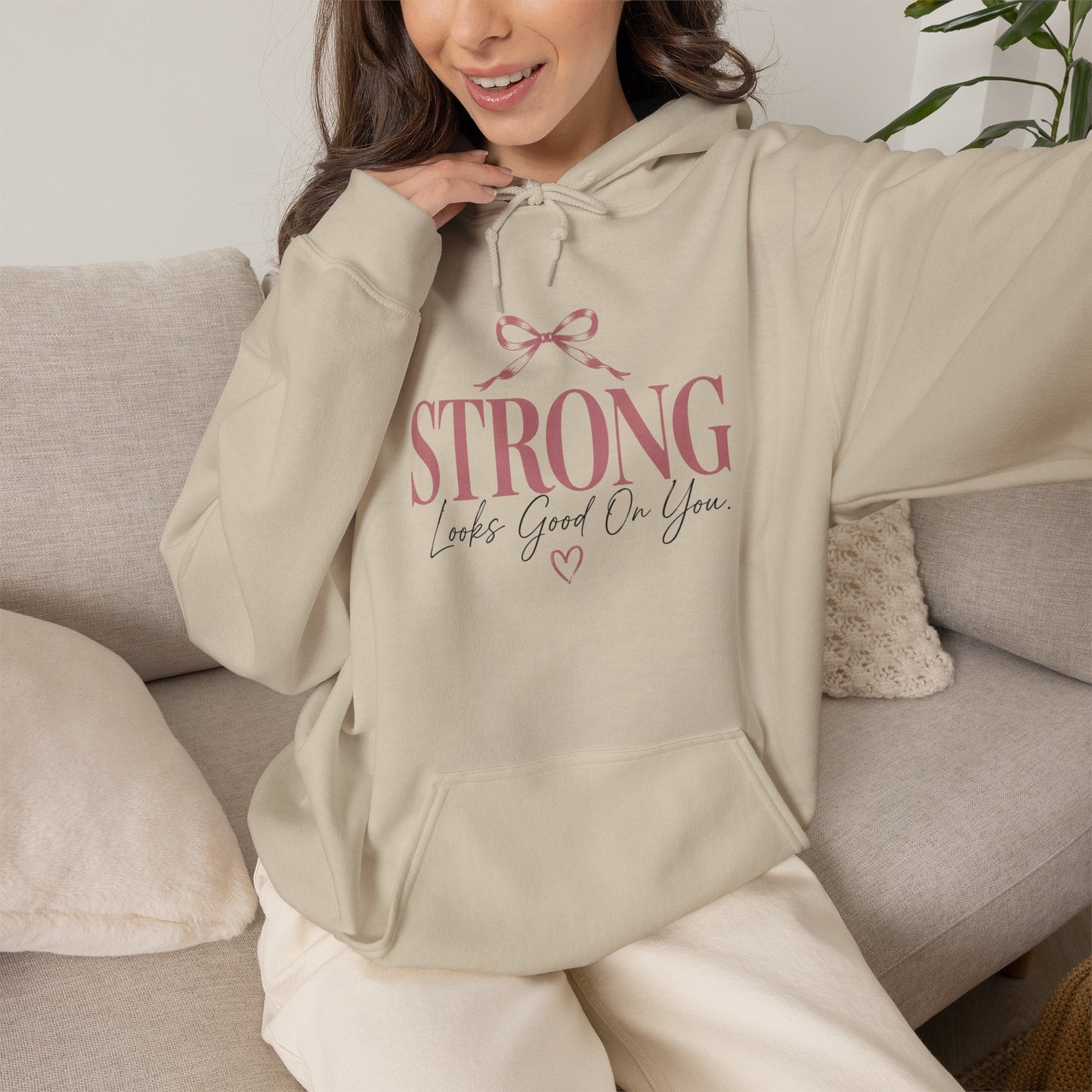 Strong With Grace Hoodie | Inspirational Women's Sweatshirt | Motivational Graphic Hoodie | Self Love Gift | Empowerment Hoodie