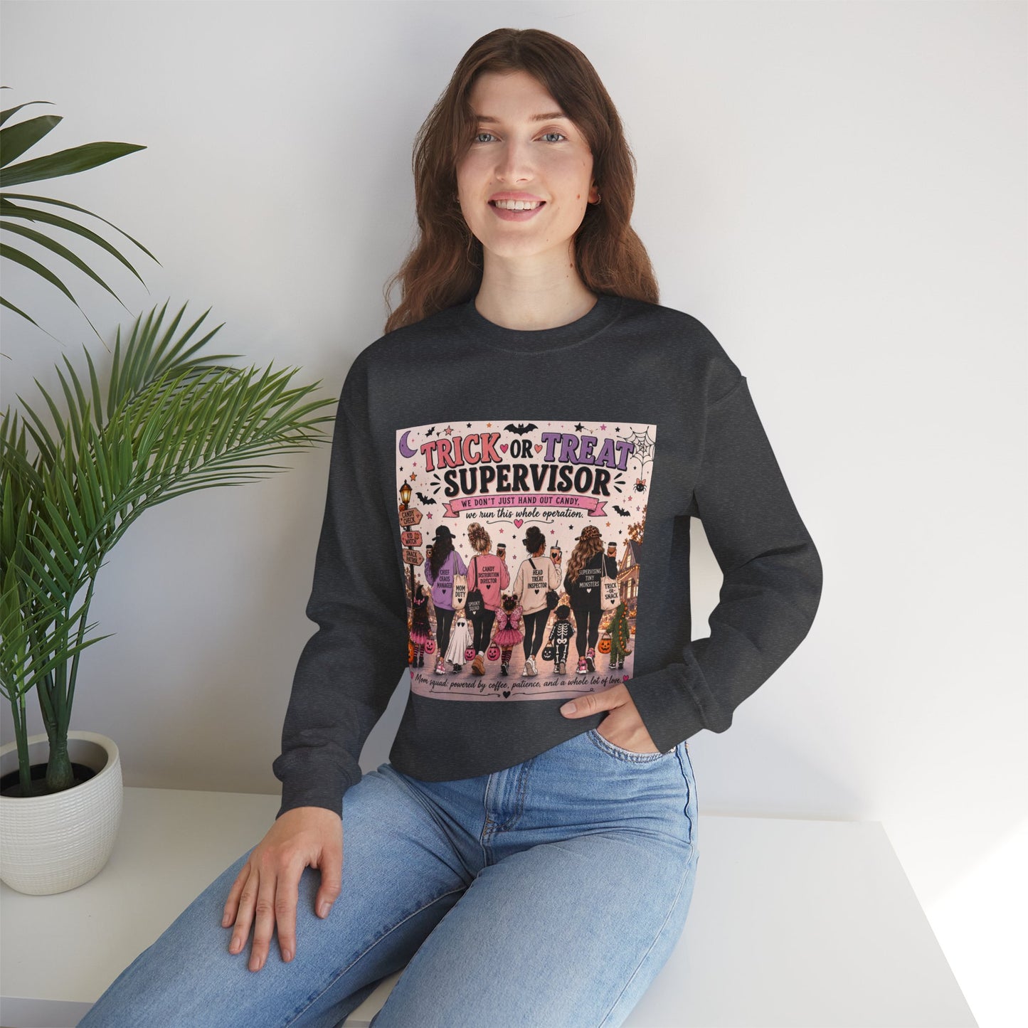 Trick or Treat Supervisor Sweatshirt | Funny Halloween Crewneck | Halloween Parent Sweatshirt | Pumpkin Patch Pullover | Family